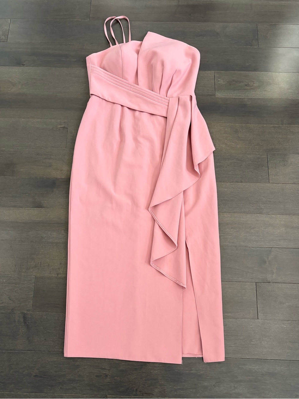 Pink Ruffle Midi Dress Formal Evening Wear Wedding Guest Baby Shower